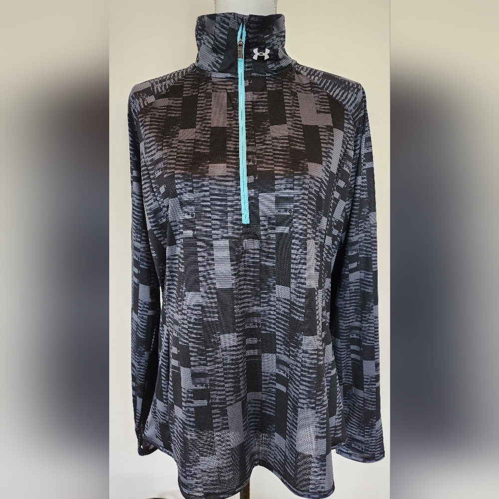 Under Armor Women's Large Fitted Mileage Printed Half-Zip Pullover